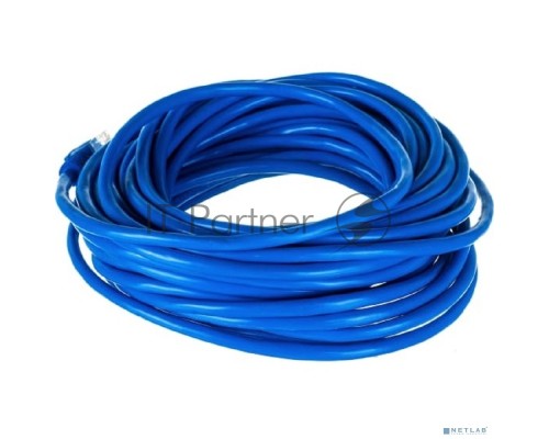 Патч-корд UTP Cablexpert PP12-10M/B кат.5e, 10м, литой, многожильный (синий) Патч-корд UTP Cablexpert PP12-10M/B кат.5e, 10м, литой, многожильный (синий)