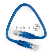 Патч-корд медный UTP Cablexpert PP10-0.25M/B кат.5e, 0.25 м, литой, многожильный (синий)