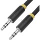 Greenconnect Кабель аудио 1.0m jack 3,5mm/jack 3,5mm, нейлон, черный, желтая окантовка, ультрагибкий, 28 AWG, M/M, Premium , экран, стерео(GCR-AVC8114-1.0m)