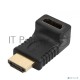 Переходник Greenconnect HDMI-HDMI 19M / 19F верхний угол, (GCR-CV304)