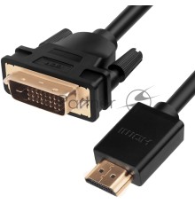 Greenconnect Кабель HDMI-DVI 10.0m черный,  OD7.3mm, 28/28 AWG, позолоченные контакты, 19pin AM / 24+1M AM double link,  тройной экран(GCR-HD2DVI1-10.0m)