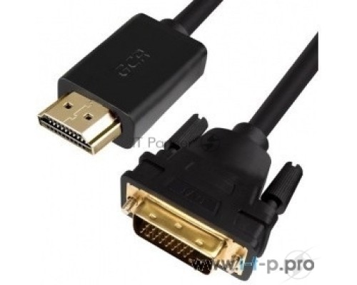 Greenconnect Кабель HDMI-DVI 7.5m черный, OD7.3mm, 28/28 AWG, позолоченные контакты, 19pin AM / 24+1M AM double link, тройной экран(GCR-HD2DVI1-7.5m) Greenconnect Кабель HDMI-DVI 7.5m черный, OD7.3mm, 28/28 AWG, позолоченные контакты, 19pin AM / 24+1M AM double link, тройной экран(GCR-HD2DVI1-7.5m)