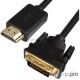 Greenconnect Кабель HDMI-DVI 7.5m черный, OD7.3mm, 28/28 AWG, позолоченные контакты, 19pin AM / 24+1M AM double link, тройной экран(GCR-HD2DVI1-7.5m)