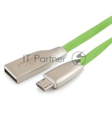 Кабель USB 2.0 Cablexpert CC-G-mUSB01Gn-1M, AM/microB, серия Gold, длина 1м, зеленый, блистер