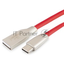 Кабель USB 2.0 Cablexpert CC-G-USBC01R-1.8M, AM/Type-C, серия Gold, длина 1.8м, красный, блистер