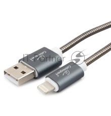 Кабель Cablexpert для Apple CC-G-APUSB02Gy-0.5M, AM/Lightning, серия Gold, длина 0.5м, титан, блистер