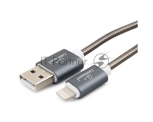 Кабель Cablexpert для Apple CC-G-APUSB02Gy-1.8M, AM/Lightning, серия Gold, длина 1.8м, титан, блистер