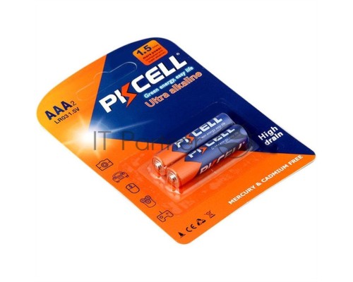 Щелочной/алкалиновый элемент питания PKCELL LR03-2B тип - AAА 2 шт в блистере