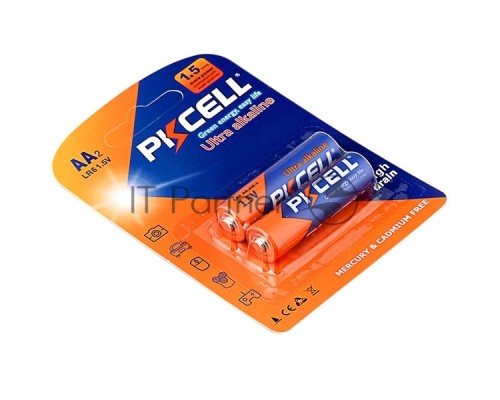 Щелочной/алкалиновый элемент питания PKCELL LR6-2B тип - AA 2 шт в блистере