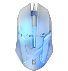 Мышь проводная Defender Cyber MB-560L белый, 1200 dpi, USB, кнопки - 3