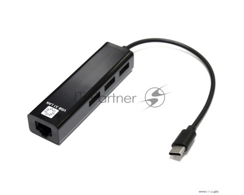 Кабель-адаптер 5bites UA3C-45-09BK USB3.1 / 3*USB2.0 / RJ45 100MB / BLACK