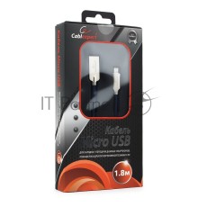 Кабель USB 2.0 Cablexpert CC-P-mUSB02Bl-1.8M, AM/microB, серия Platinum, длина 1.8м, синий, блистер