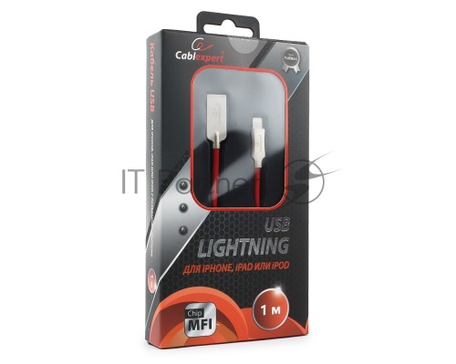 Кабель USB Cablexpert для Apple CC-P-APUSB02R-1M, MFI, AM/Lightning, серия Platinum, длина 1м, красный, блистер Кабель USB Cablexpert для Apple CC-P-APUSB02R-1M, MFI, AM/Lightning, серия Platinum, длина 1м, красный, блистер