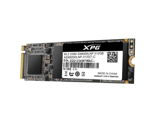 Накопитель SSD 512GB ADATA XPG SX6000 Lite, M.2 2280, PCI-E 3x4, [R/W - 1800/1200 MB/s] 3D-NAND TLC