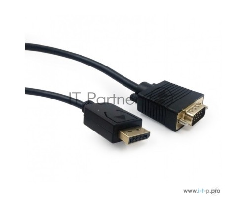 Кабель DisplayPort->VGA Cablexpert CCP-DPM-VGAM-10, 3м, 20M/15M, черный, экран, пакет
