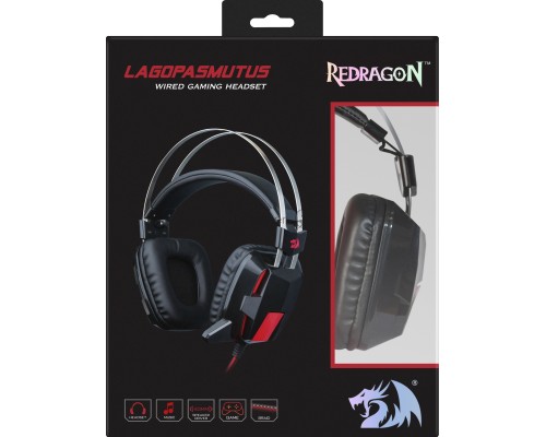 Гарнитура REDRAGON  игровая Lagopasmutus 2 красный + черный, кабель 2 м. 75165