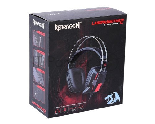Гарнитура REDRAGON  игровая Lagopasmutus 2 красный + черный, кабель 2 м. 75165