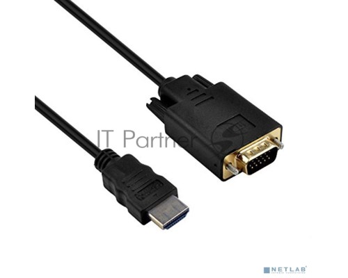 Кабель-адаптер ORIENT C702, HDMI M --> VGA 15M, длина 1.8 метра, черный