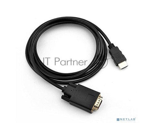 Кабель-адаптер ORIENT C702, HDMI M --> VGA 15M, длина 1.8 метра, черный