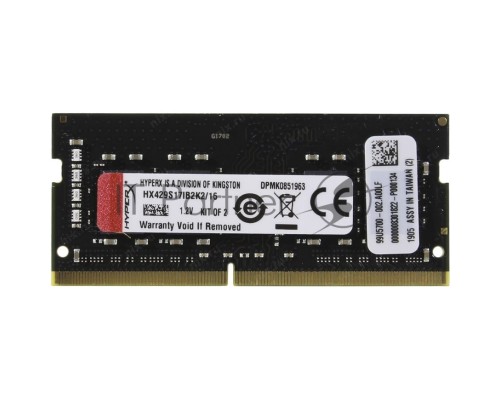 Память SO-DIMM DDR 4 DIMM 16Gb PC23400, 2933Mhz, Kingston HyperX Impact (Kit of 2) (HX429S17IB2K2/16) (retail)