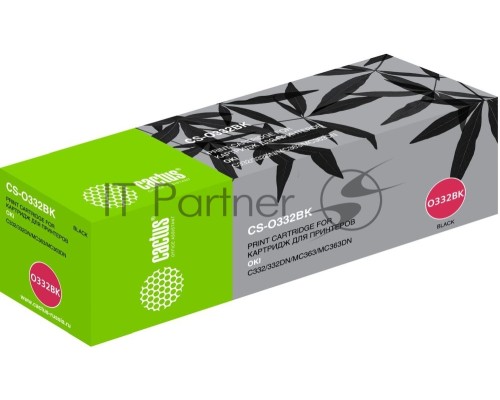 Картридж лазерный Cactus 46508736 CS-O332BK черный (3500 стр.) для Oki C332/MC363