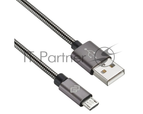 Кабель Digma MICROUSB-1.2M-BRAIDED-G USB (m)-micro USB (m) 1.2м темно-серый
