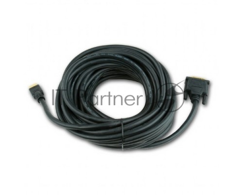 Кабель HDMI-DVI Cablexpert CC-HDMI-DVI-6, 19M/19M, single link, медь, позол.разъемы, экран, 1.8м, черный, пакет