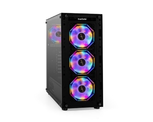 [Корпуса] Exegate EX294978RUS Корпус Miditower ExeGate i3 BASE-NPX600 (ATX, БП 600NPX с вент. 12 см, с окном, 1*USB+1*USB3.0, аудио, 4 вент. 12см с RGB подсветкой)