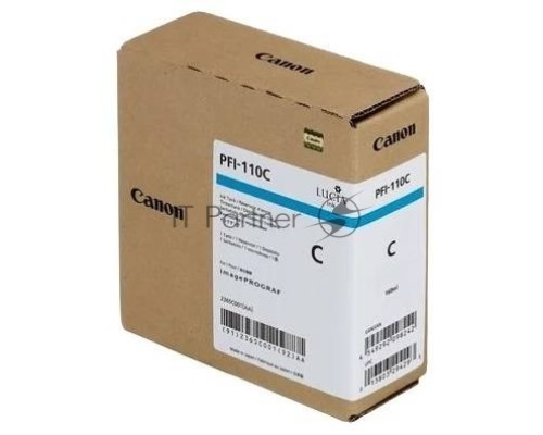Картридж струйный Canon PFI-110 C 2365C001 голубой (160мл) для Canon TX-2000/TX-3000/TX-4000