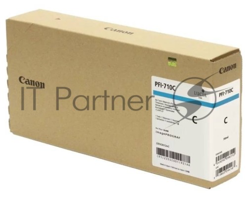 Картридж струйный Canon PFI-710 C 2355C001 голубой (700 мл) для Canon TX-2000/TX-3000/TX-4000
