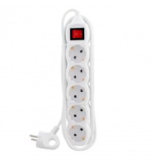 СТАРТ (4670042084465) Удлинитель 5 розеток с заземлением с кнопкой сечение провода 3х0,75мм2 Провод 3м С/У S 5x3-ZV --20dg