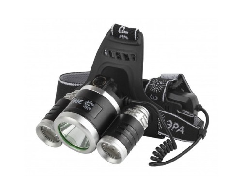 [Фонари] ЭРА Б0056111 Фонарь налобный светодиодный GA-809 аккумуляторный алюминиевый 3 режима трехламповый High Power Headlamp 