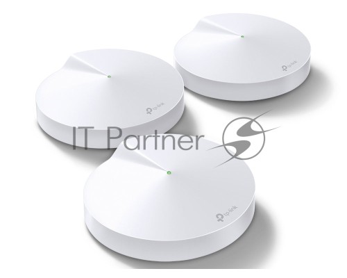 Маршрутизатор TP-Link TP-Link DECO M5(3-PACK) AC1300 Домашняя Wi-Fi система, чипсет Qualcomm, два диапазона (Dual-Band), поддержка стандартов 802.11ac/a/b/g/n, 717 МГц четырёхъядерный процессор, Bluetooth 4.2, 2 гигабитных порта Ethernet, 1 порт USB Type