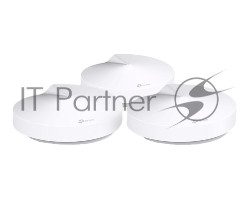 Маршрутизатор TP-Link TP-Link DECO M5(3-PACK) AC1300 Домашняя Wi-Fi система, чипсет Qualcomm, два диапазона (Dual-Band), поддержка стандартов 802.11ac/a/b/g/n, 717 МГц четырёхъядерный процессор, Bluetooth 4.2, 2 гигабитных порта Ethernet, 1 порт USB Type