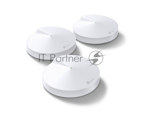 Маршрутизатор TP-Link TP-Link DECO M5(3-PACK) AC1300 Домашняя Wi-Fi система, чипсет Qualcomm, два диапазона (Dual-Band), поддержка стандартов 802.11ac/a/b/g/n, 717 МГц четырёхъядерный процессор, Bluetooth 4.2, 2 гигабитных порта Ethernet, 1 порт USB Type