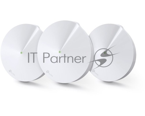 Маршрутизатор TP-Link TP-Link DECO M5(3-PACK) AC1300 Домашняя Wi-Fi система, чипсет Qualcomm, два диапазона (Dual-Band), поддержка стандартов 802.11ac/a/b/g/n, 717 МГц четырёхъядерный процессор, Bluetooth 4.2, 2 гигабитных порта Ethernet, 1 порт USB Type