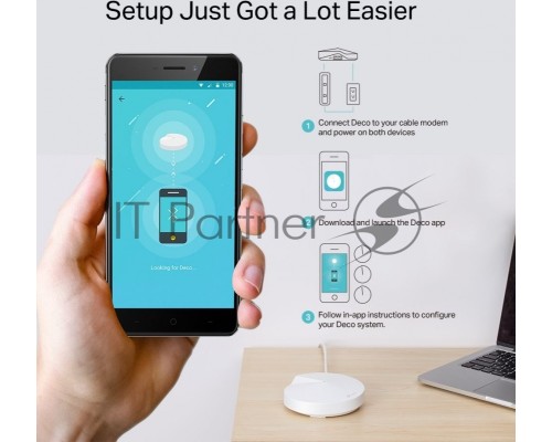 Маршрутизатор TP-Link TP-Link DECO M5(3-PACK) AC1300 Домашняя Wi-Fi система, чипсет Qualcomm, два диапазона (Dual-Band), поддержка стандартов 802.11ac/a/b/g/n, 717 МГц четырёхъядерный процессор, Bluetooth 4.2, 2 гигабитных порта Ethernet, 1 порт USB Type