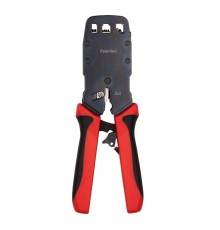 Инструмент обжимной Hyperline HT-3008AR для RJ-45/RJ-12/RJ-11 (упак:1шт) черный/красный