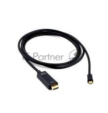 Кабель Cablexpert mDP-HDMI, 20M/19M, 1.8м, черный, позол.разъемы, пакет (CC-mDP-HDMI-6)