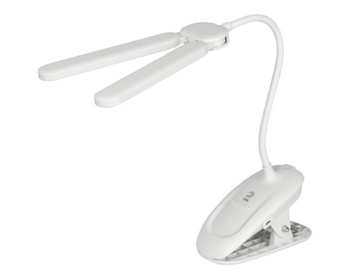 [Настольные светильники] ЭРА Б0057207 Настольный светильник NLED-512-6W-W светодиодный аккумуляторный на прищепке белый 