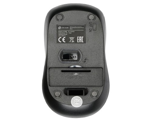 Мышь Oklick 675MW черный/оранжевый оптическая (800dpi) беспроводная USB (2but)