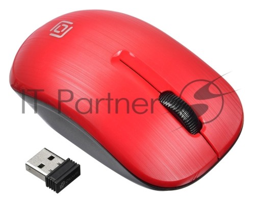 Мышь Oklick 525MW красный оптическая (1000dpi) беспроводная USB (2but)