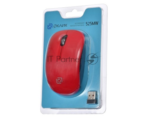 Мышь Oklick 525MW красный оптическая (1000dpi) беспроводная USB (2but)