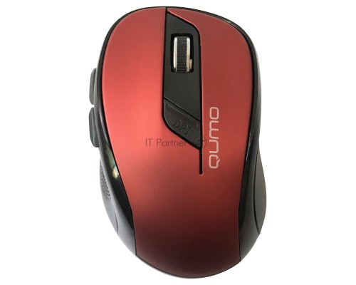 Мышь беспроводная Qumo Office Line Red M62 красный, 1600 dpi, радиоканал, USB, кнопки - 6