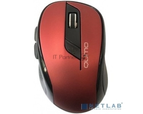 Мышь беспроводная Qumo Office Line Red M62 красный, 1600 dpi, радиоканал, USB, кнопки - 6