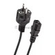 Кабель компьютер - розетка 3m 220V (Европейский стандарт) VCOM/TELECOM