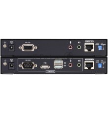 Удлинитель, KVM USB 2xDVI Single Link+AUDIO+RS232, 100 м., 1xUTP, макс.разр.1920х1200 60Hz 90м Cat5e;100м Cat6/6a /1080p 100м HDBaseT;1920x1200 150м cat6/6a LongReach HDBaseT, 2xDVI-D+2MINIJACK+DB9+USB B>3xUSB A, бп 220> 5V,,[ATEN CE624-AT-G]