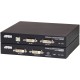 Удлинитель, KVM USB 2xDVI Single Link+AUDIO+RS232, 100 м., 1xUTP, макс.разр.1920х1200 60Hz 90м Cat5e;100м Cat6/6a /1080p 100м HDBaseT;1920x1200 150м cat6/6a LongReach HDBaseT, 2xDVI-D+2MINIJACK+DB9+USB B>3xUSB A, бп 220> 5V,,[ATEN CE624-AT-G]