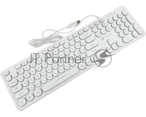 Клавиатура Oklick 420MRL white USB slim Multimedia LED [1091227]