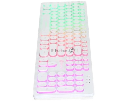 Клавиатура Oklick 420MRL white USB slim Multimedia LED [1091227]